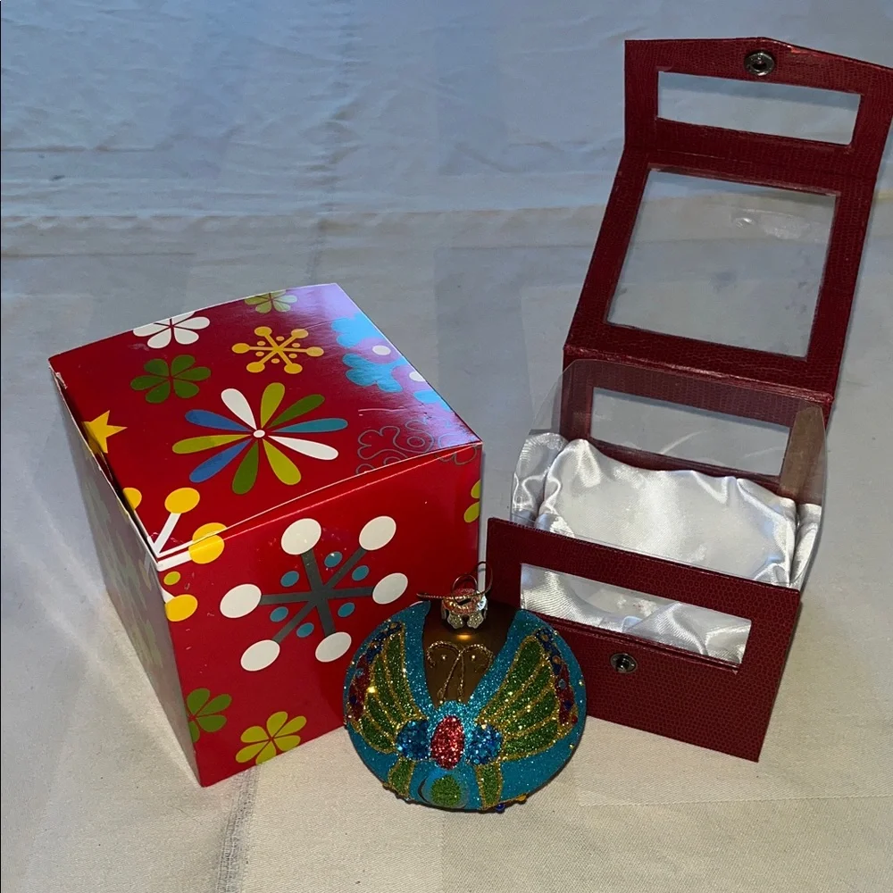 Vintage Pier 1 Colorful Butterfly Glitter Glass ornament